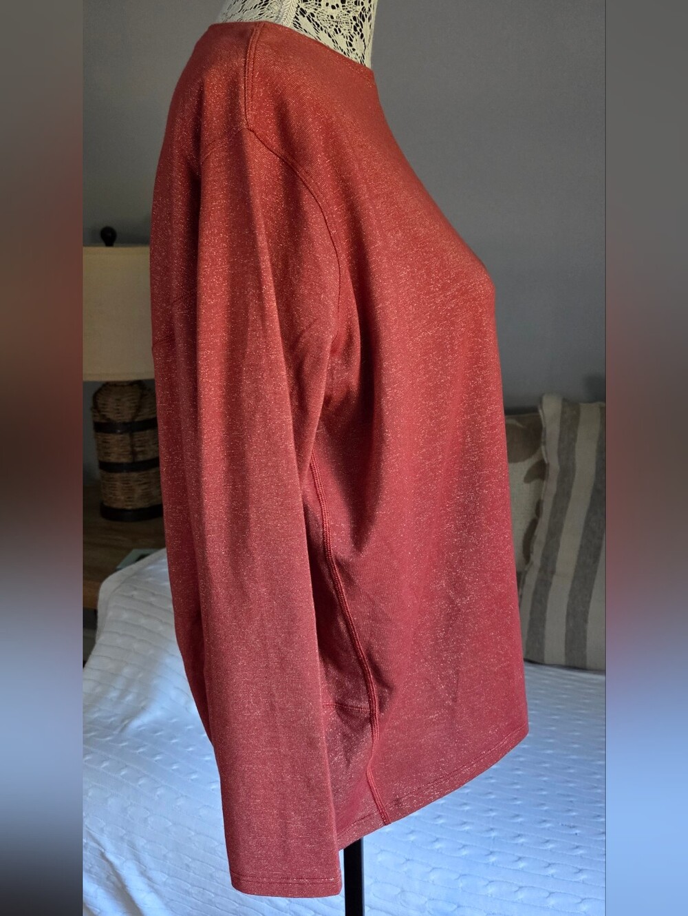 Lululemon Back in Action Long Sleeve Shirt  Spark in Rust Orange
